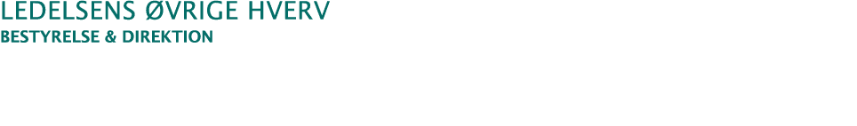  Ledelsens øvrige hverv Bestyrelse & Direktion