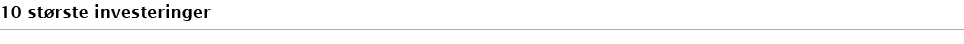 10 største investeringer