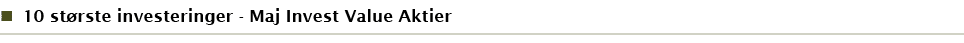 10 st rste investeringer - Maj Invest Value Aktier