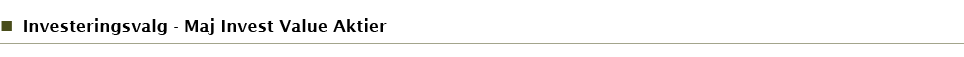 Investeringsvalg - Maj Invest Value Aktier