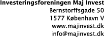 Investeringsforeningen Maj Invest Bernstorffsgade 50 1577 K benhavn V www majinvest dk info majinvest dk