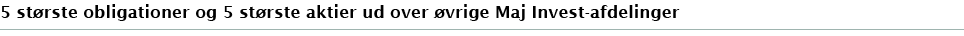 5 st rste obligationer og 5 st rste aktier ud over vrige Maj Invest-afdelinger