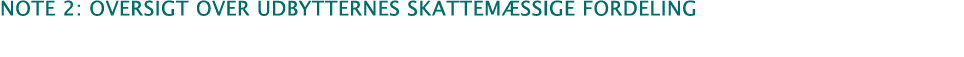  note 2: oversigt over udbytternes skattemæssige fordeling
