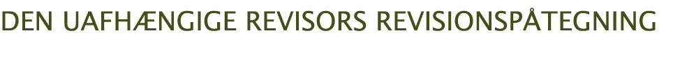  den uafhængige revisors REVISIONSPÅTEGNING