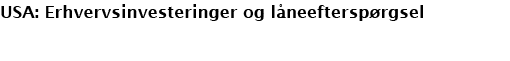 USA: Erhvervsinvesteringer og låneefterspørgsel 