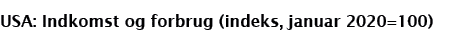 USA: Indkomst og forbrug (indeks, januar 2020 100)