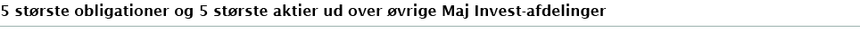 5 st rste obligationer og 5 st rste aktier ud over vrige Maj Invest-afdelinger