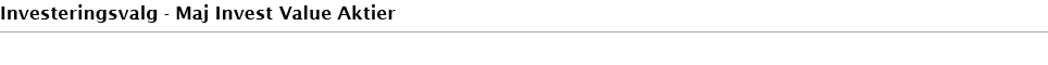 Investeringsvalg - Maj Invest Value Aktier