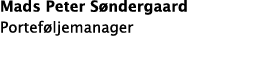 Mads Peter S ndergaard Portef ljemanager